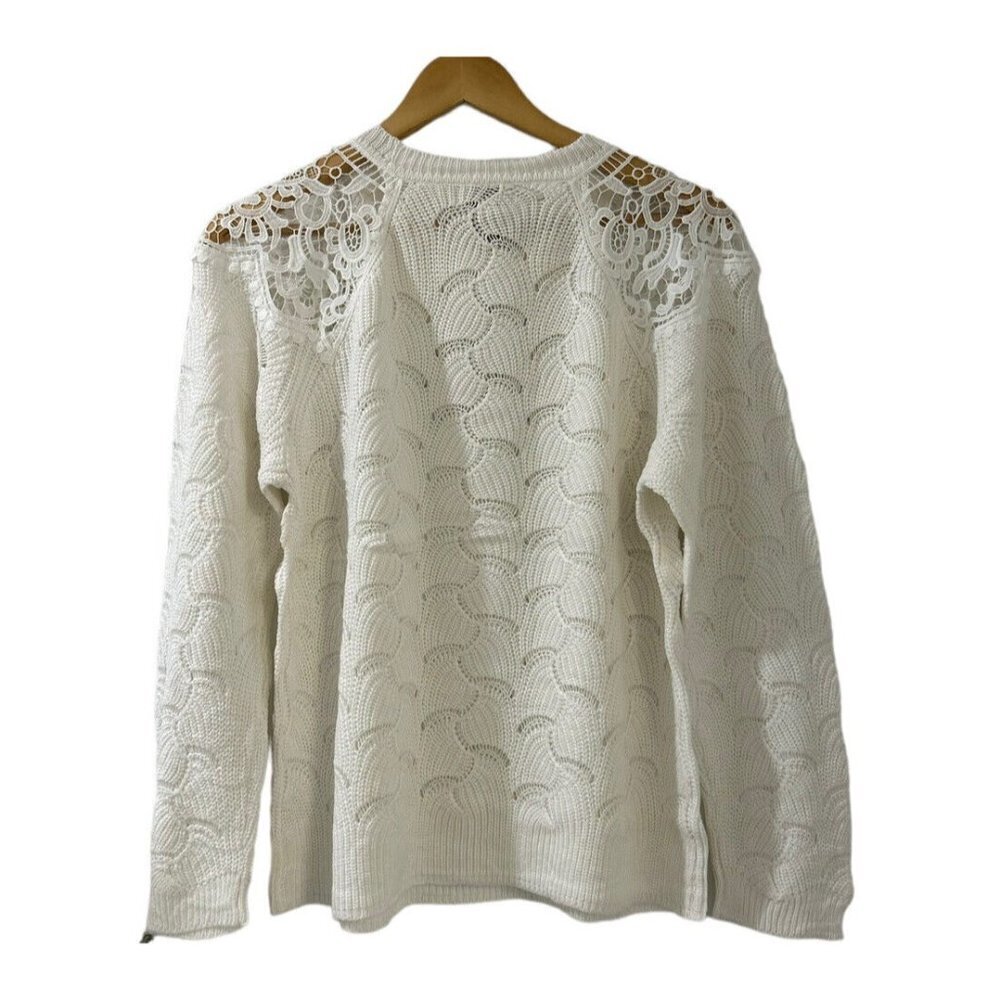 Andree by Unit White Long Sleeve Sweater Medium - Picture 9 of 9